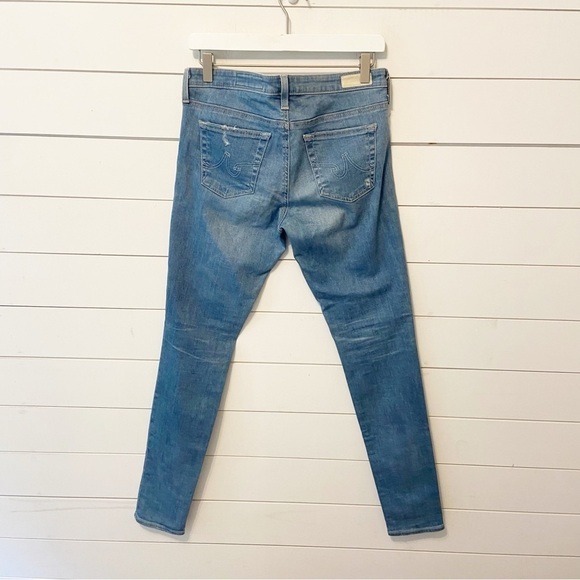 AG | Light Wash The Legging Super Skinny Stretch Low Rise Distressed Jeans 29R - Picture 2 of 11